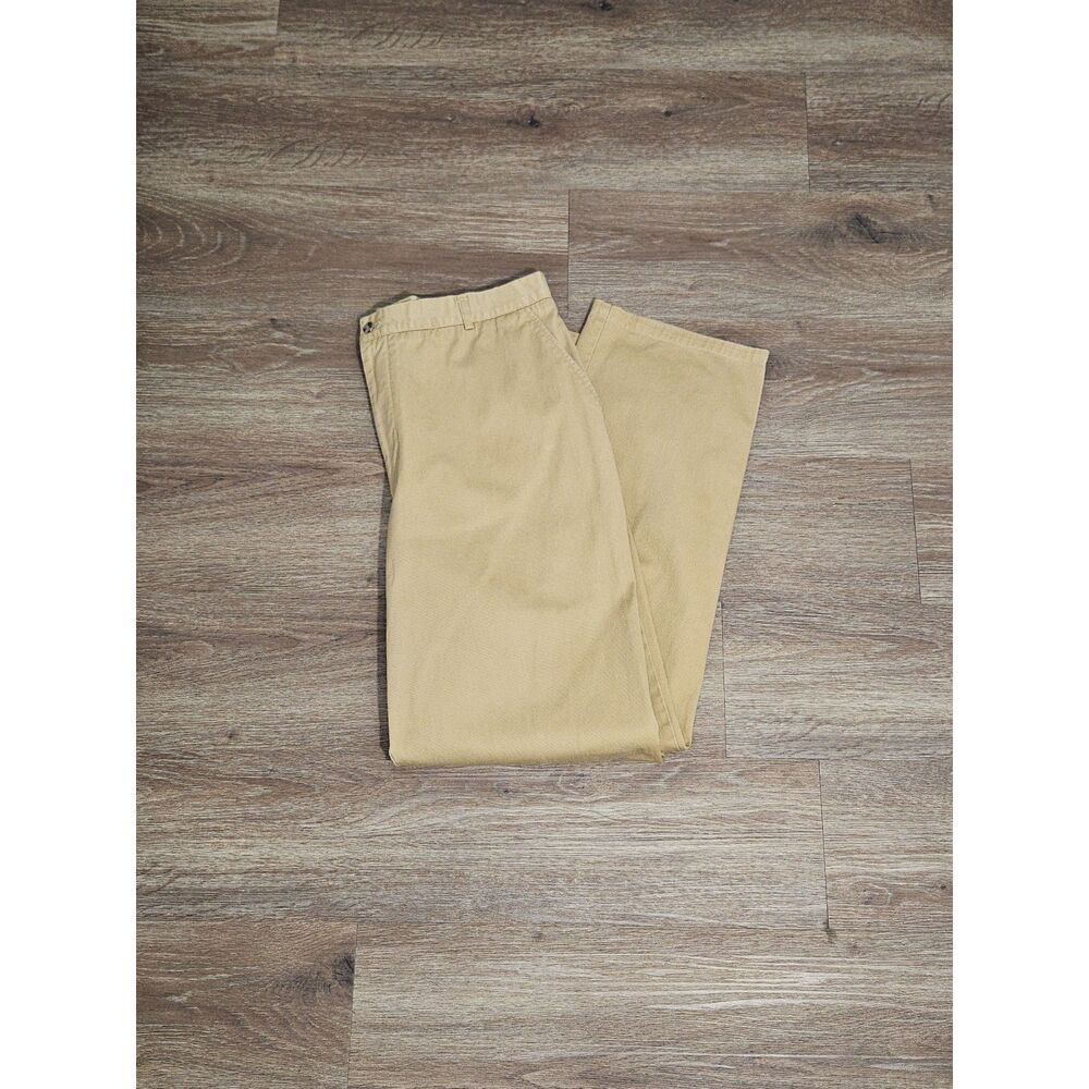 London Fog Cotton Khaki Pants Flat Front Men's 36X32